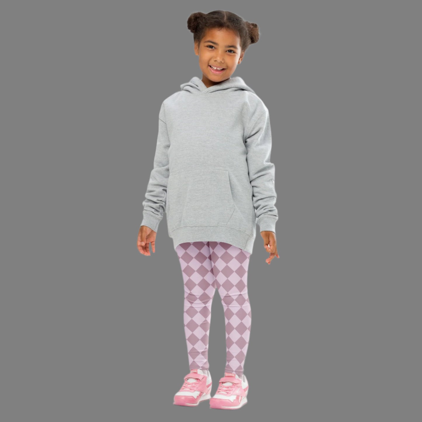 Purple & Lavender Diamond Checkerboard Printed Toddler Leggings, available in sizes 2T-7. Perfect for costume dress up for Halloween, or would make a cute addition to a Valentine's Day or Easter outfit. by jaecrece