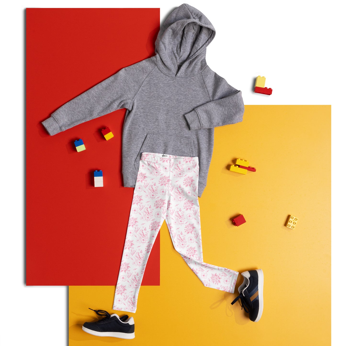 Image: Pink toile toddler leggings made from buttery soft fabric in sizes 2T through 7, designed for little girls who love to move and play. The timeless pattern is perfect for matching family moments, spring fashion, or cozy everyday wear. Perfect gift for stylish toddlers or siblings, by jaecrece.