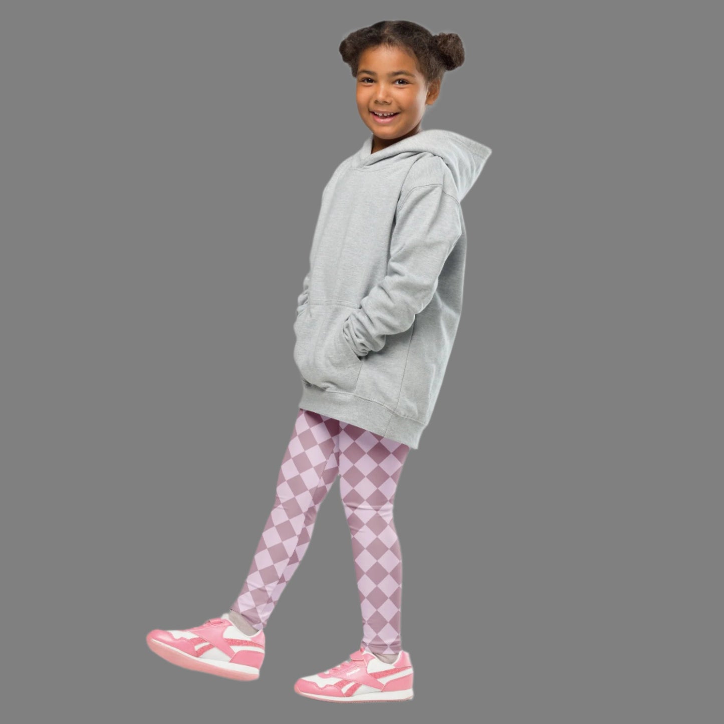 Purple & Lavender Diamond Checkerboard Printed Toddler Leggings, available in sizes 2T-7. Perfect for costume dress up for Halloween, or would make a cute addition to a Valentine's Day or Easter outfit. by jaecrece
