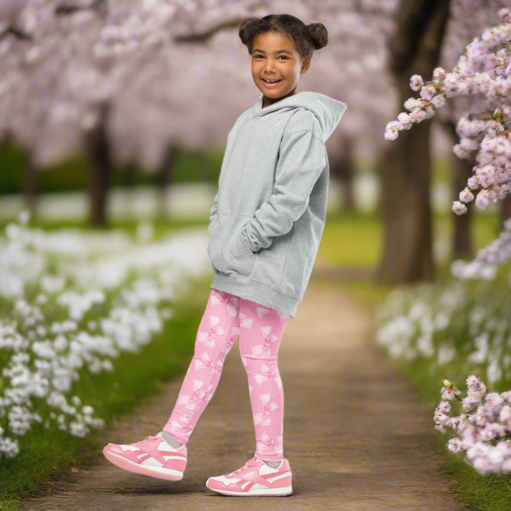 Image: Dress your toddler or little girl in sweet style with these pink bow leggings in sizes 2T to 7. The adorable gingham ribbon design is playful and elegant, making these leggings a go-to choice for parties, preschool, or relaxing at home. Soft fabric and a fun look your child will love, by jaecrece.