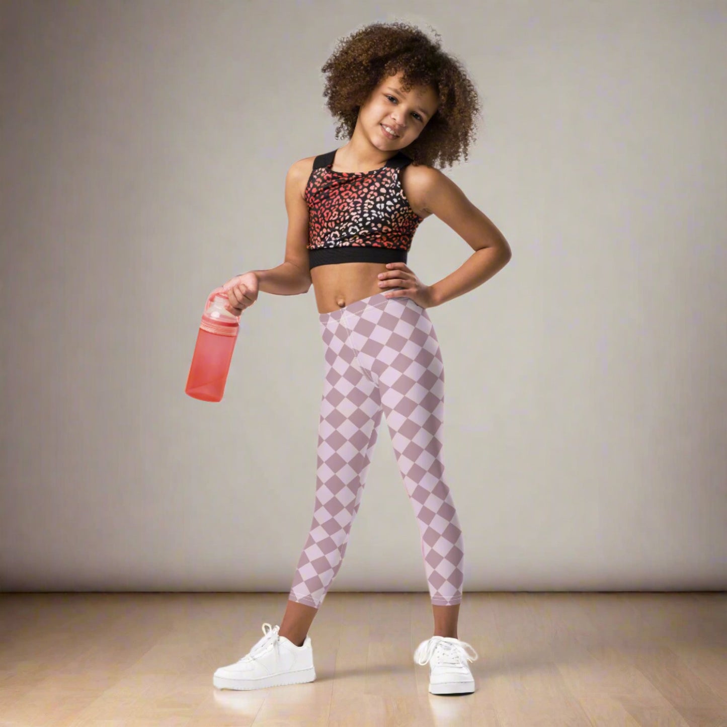 Purple & Lavender Diamond Checkerboard Printed Toddler Leggings, available in sizes 2T-7. Perfect for costume dress up for Halloween, or would make a cute addition to a Valentine's Day or Easter outfit. by jaecrece