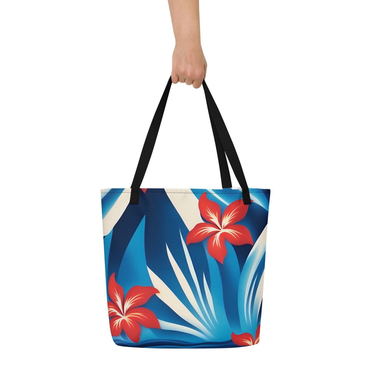 Red White and Blue Hawaiian Tote Bag