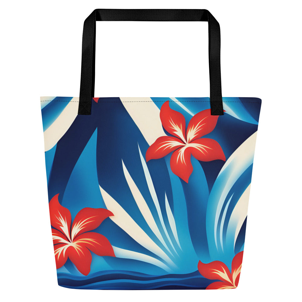 Red White and Blue Hawaiian Tote Bag