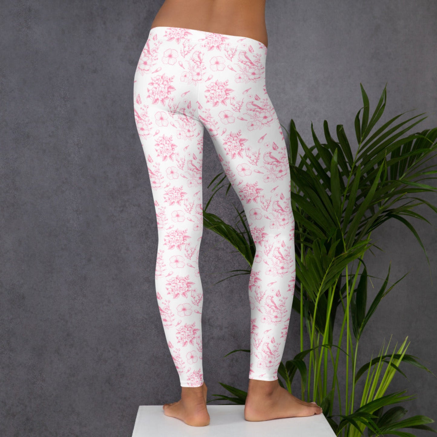 Image: Women’s leggings in pink toile print, inspired by vintage French textiles, ideal for casual outfits and matching family looks. With a soft waistband, cozy fit, and stretch material, these leggings are perfect for daily wear, lounging, or coordinating with little ones. Part of a full family collection with sizes for toddlers and teens, available in sizes XS through XL for a comfy-chic style, by jaecrece.