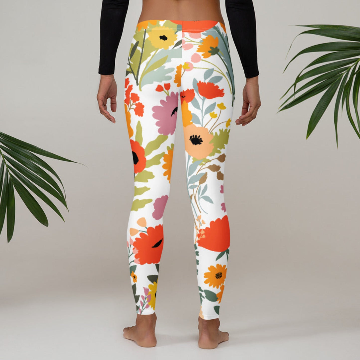 Image: Women's Wildflower Leggings with dainty wild bloom patterns, made for those who love botanical prints and peaceful fashion. These floral leggings are great for yoga, nature strolls, or everyday lounging. A go to gift for flower lovers or cottagecore fans, the leggings provide a flattering fit in XS to XL sizes and pair well with cozy sweaters or casual tees, by jaecrece.