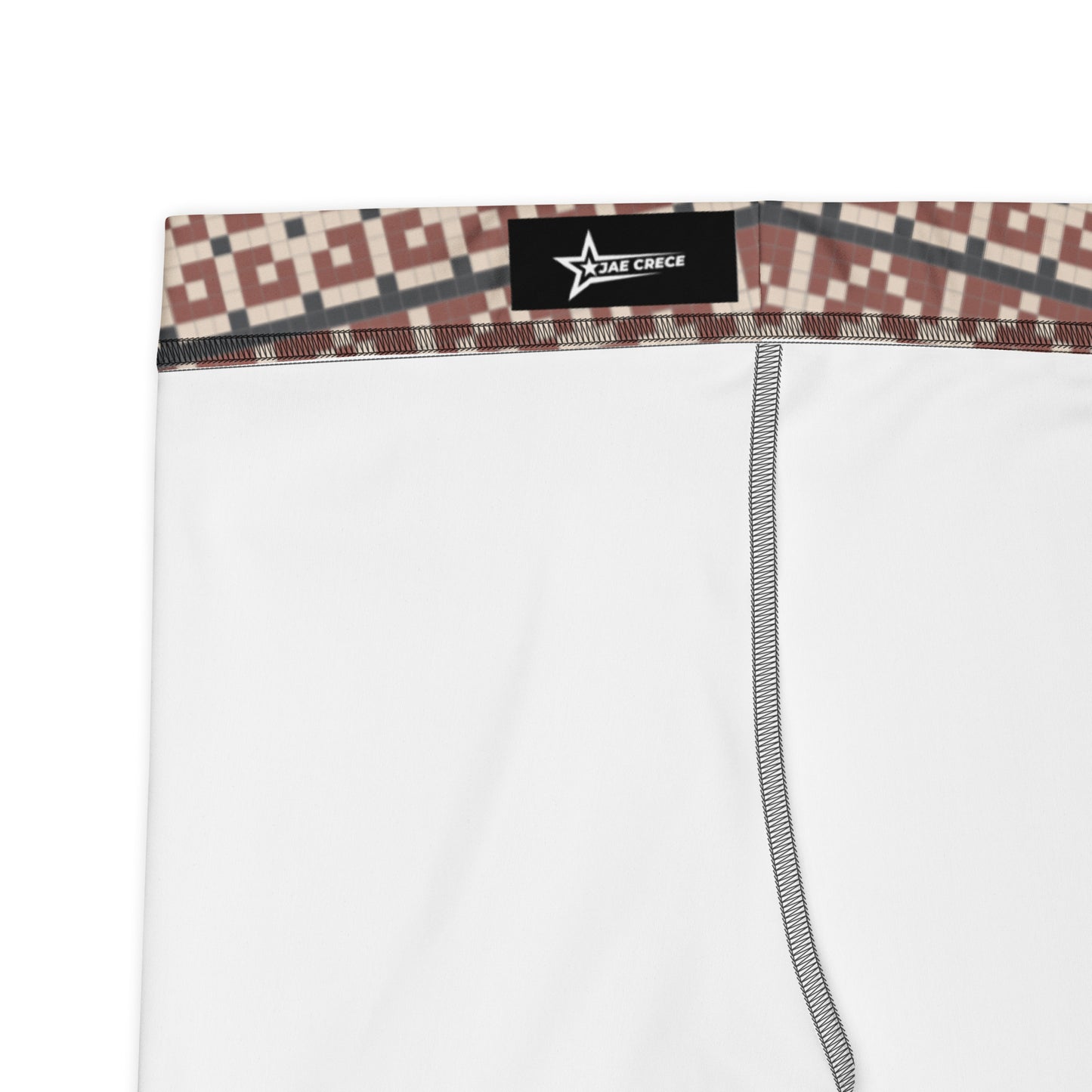Image: Fair Isle Leggings with a Nordic Snowflake pattern in cream, maroon and navy blue. Scandi Active wear yoga pants for women, by jaecrece