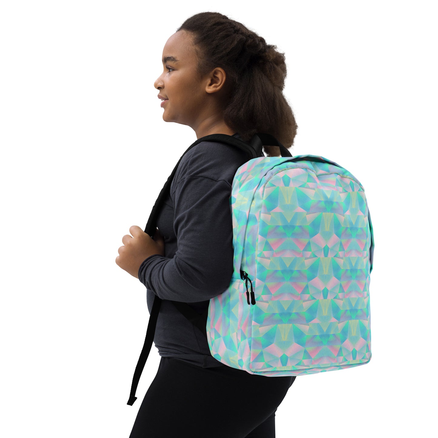 Pastel Prisms Blue Geometric Backpack