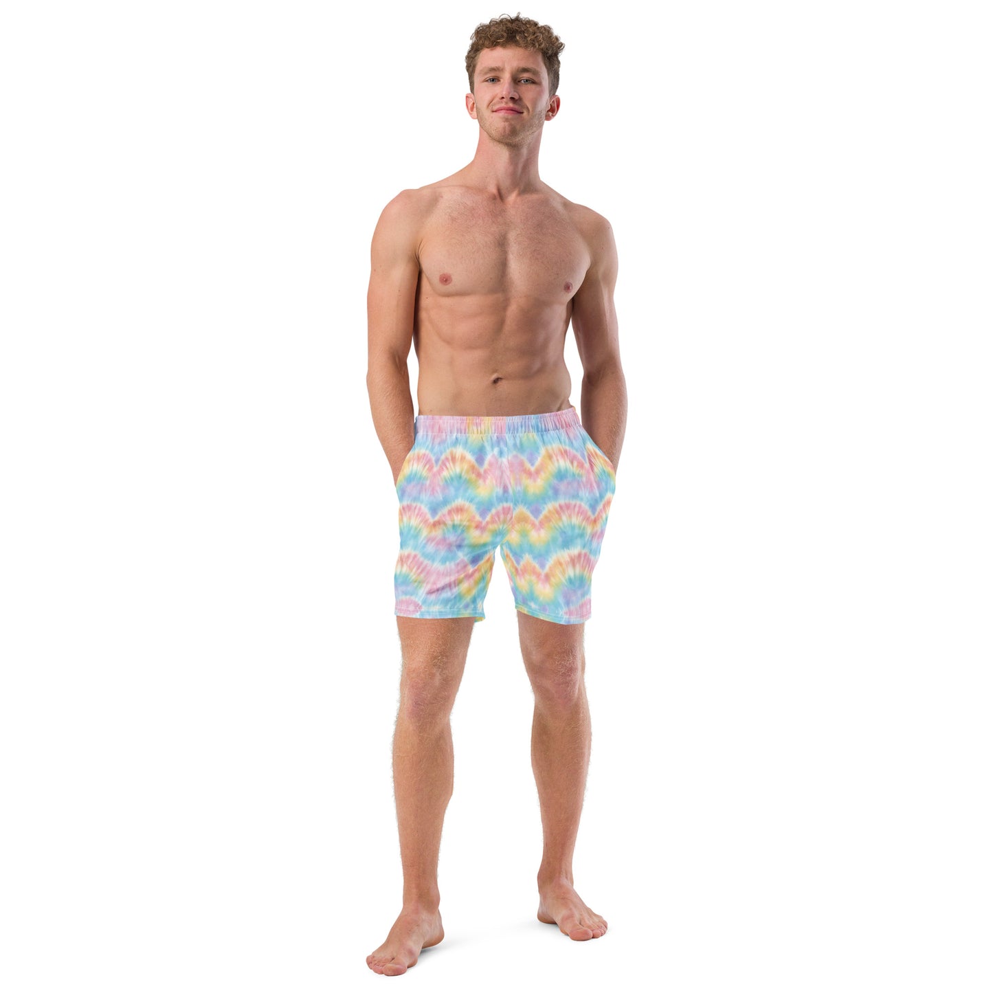 Pastel Tie Dye Men's Swim Trunks