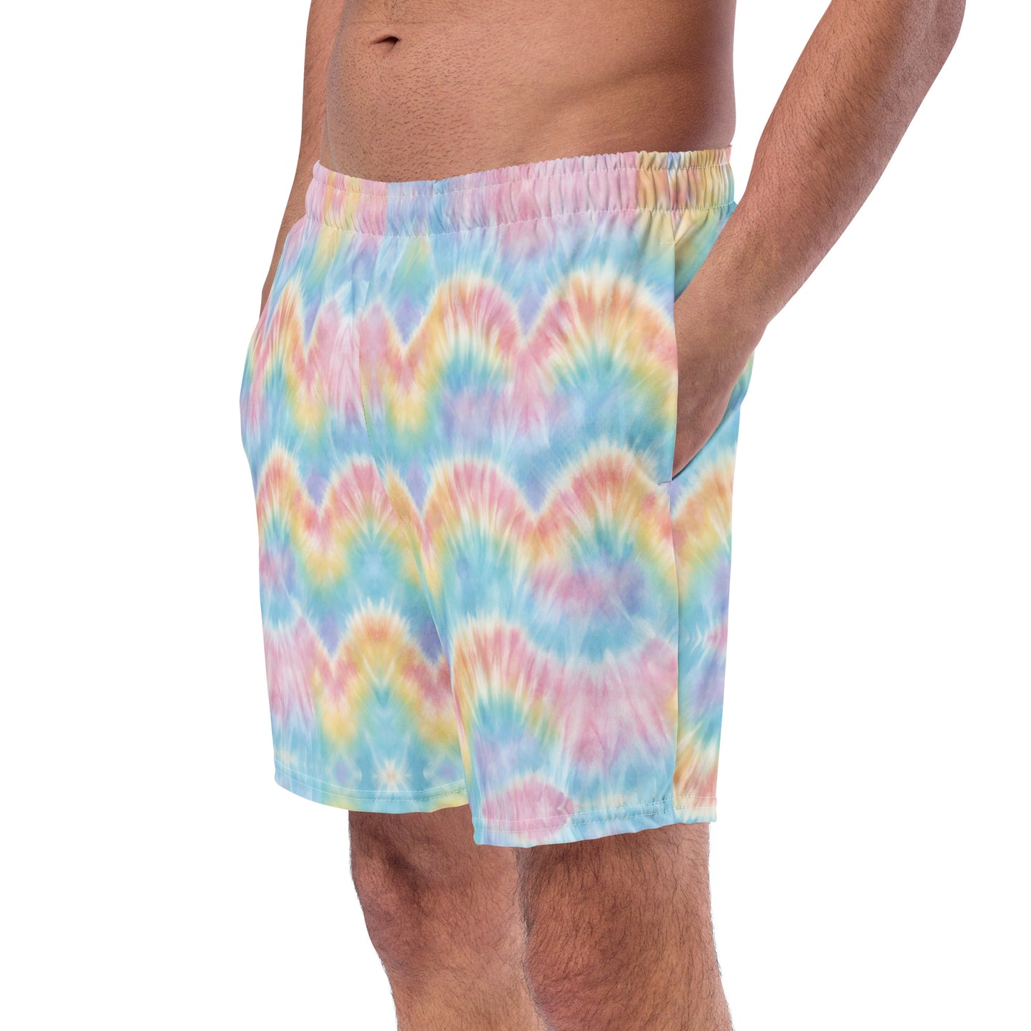 Pastel Tie Dye Men's Swim Trunks