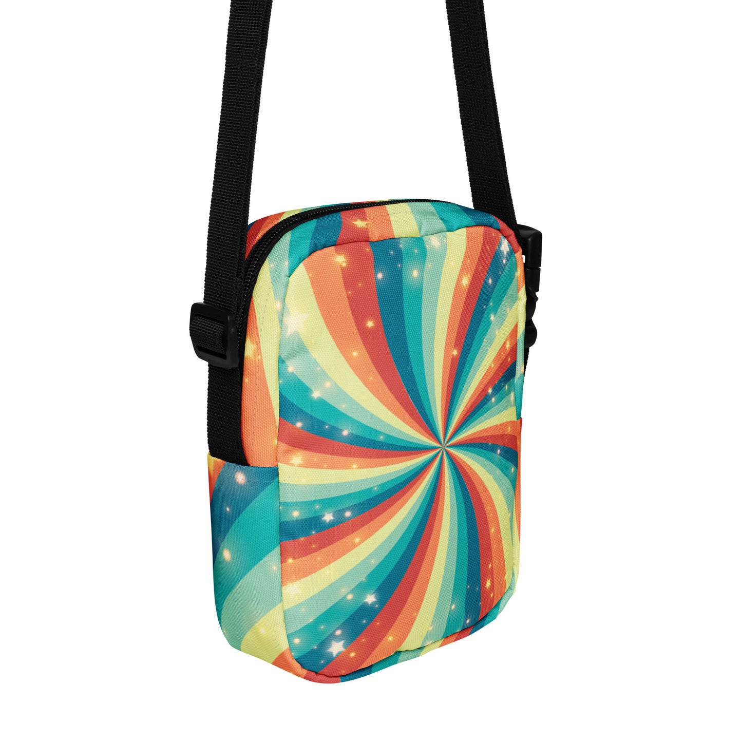 Stars and Rainbow Swirls Utility Crossbody Bag