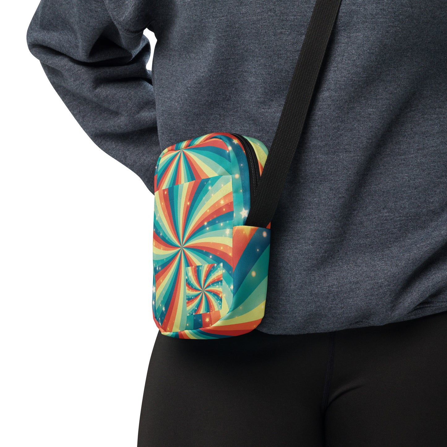 Stars and Rainbow Swirls Utility Crossbody Bag