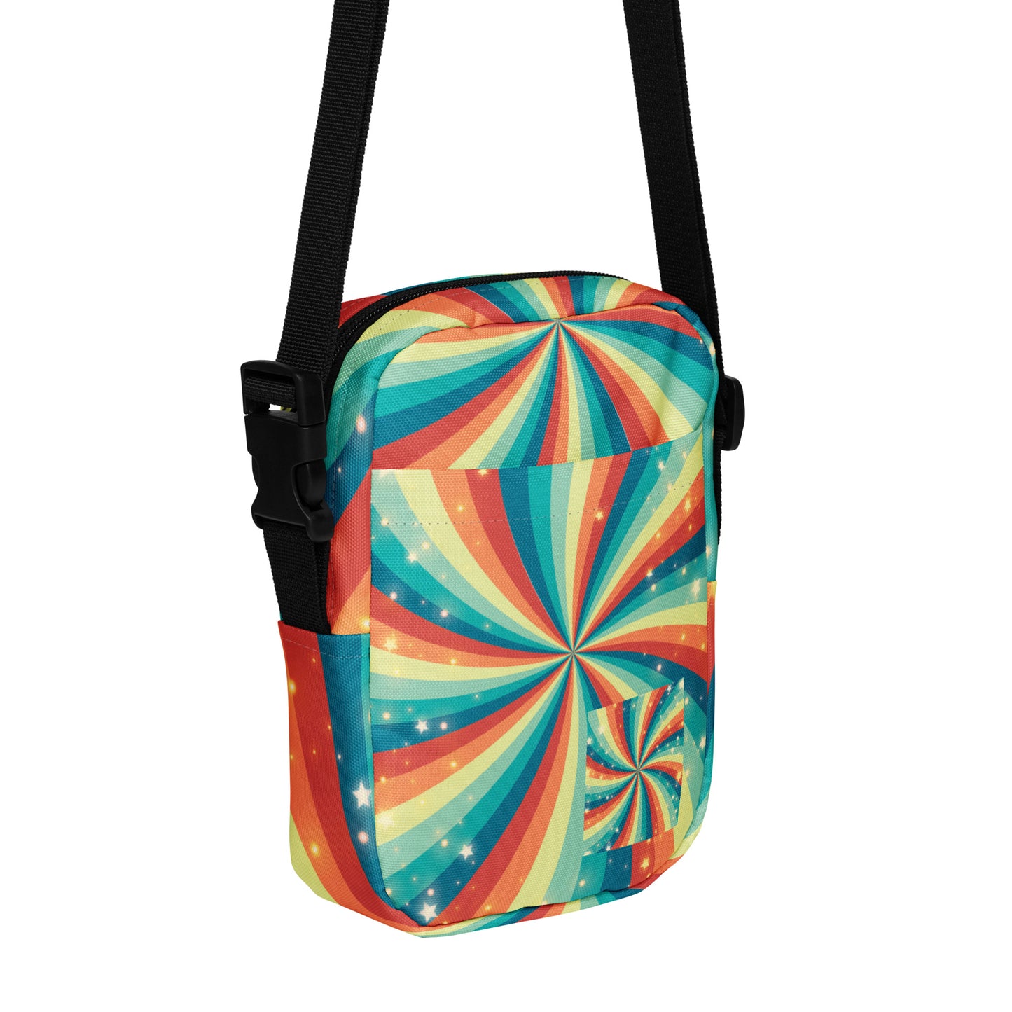 Stars and Rainbow Swirls Utility Crossbody Bag