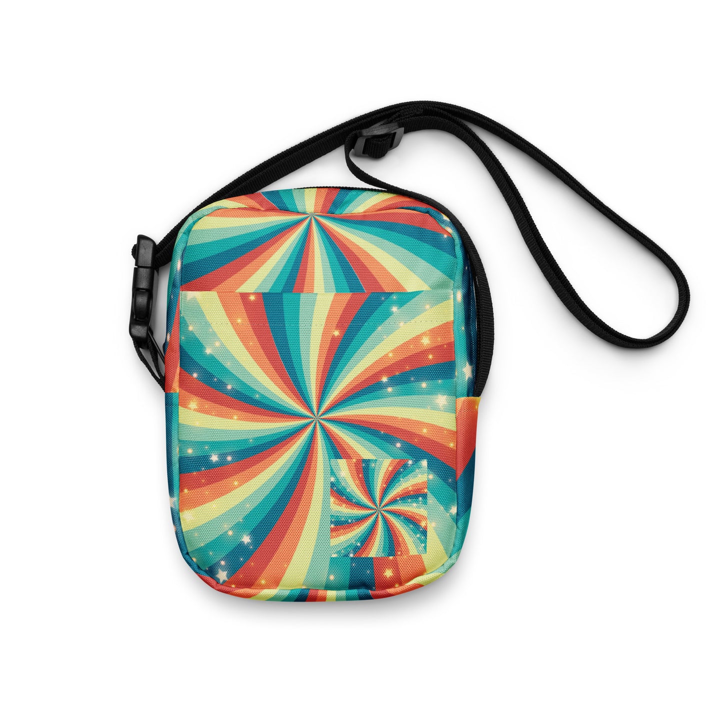 Stars and Rainbow Swirls Utility Crossbody Bag