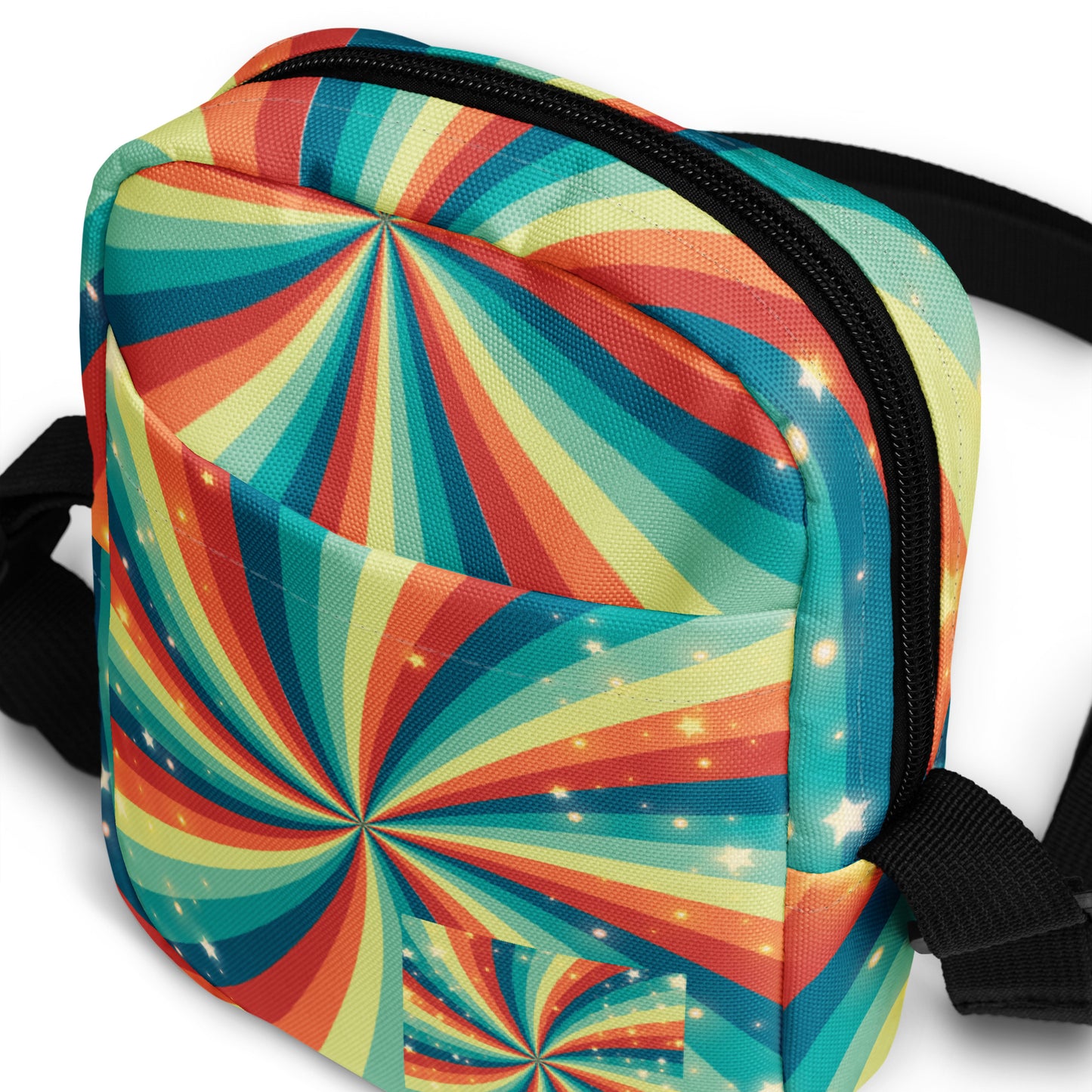 Stars and Rainbow Swirls Utility Crossbody Bag