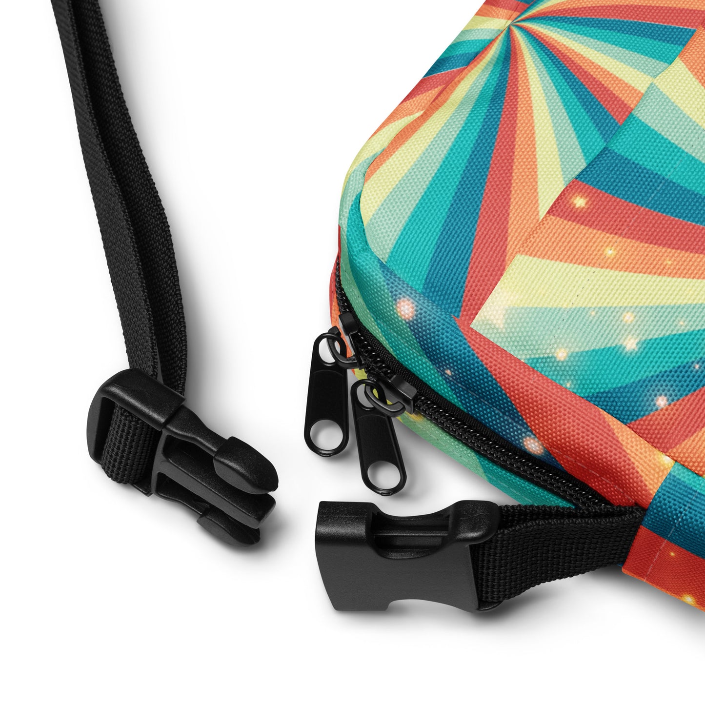 Stars and Rainbow Swirls Utility Crossbody Bag