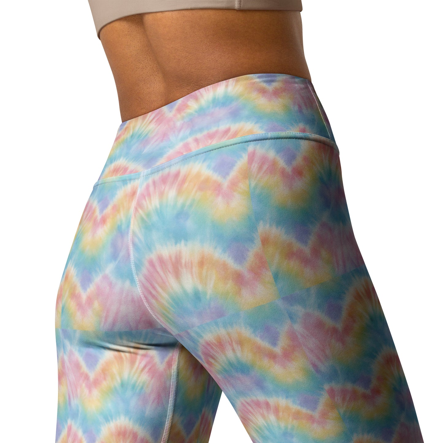 Pastel tie Dye Yoga Workout Leggings, by jaecrece.com