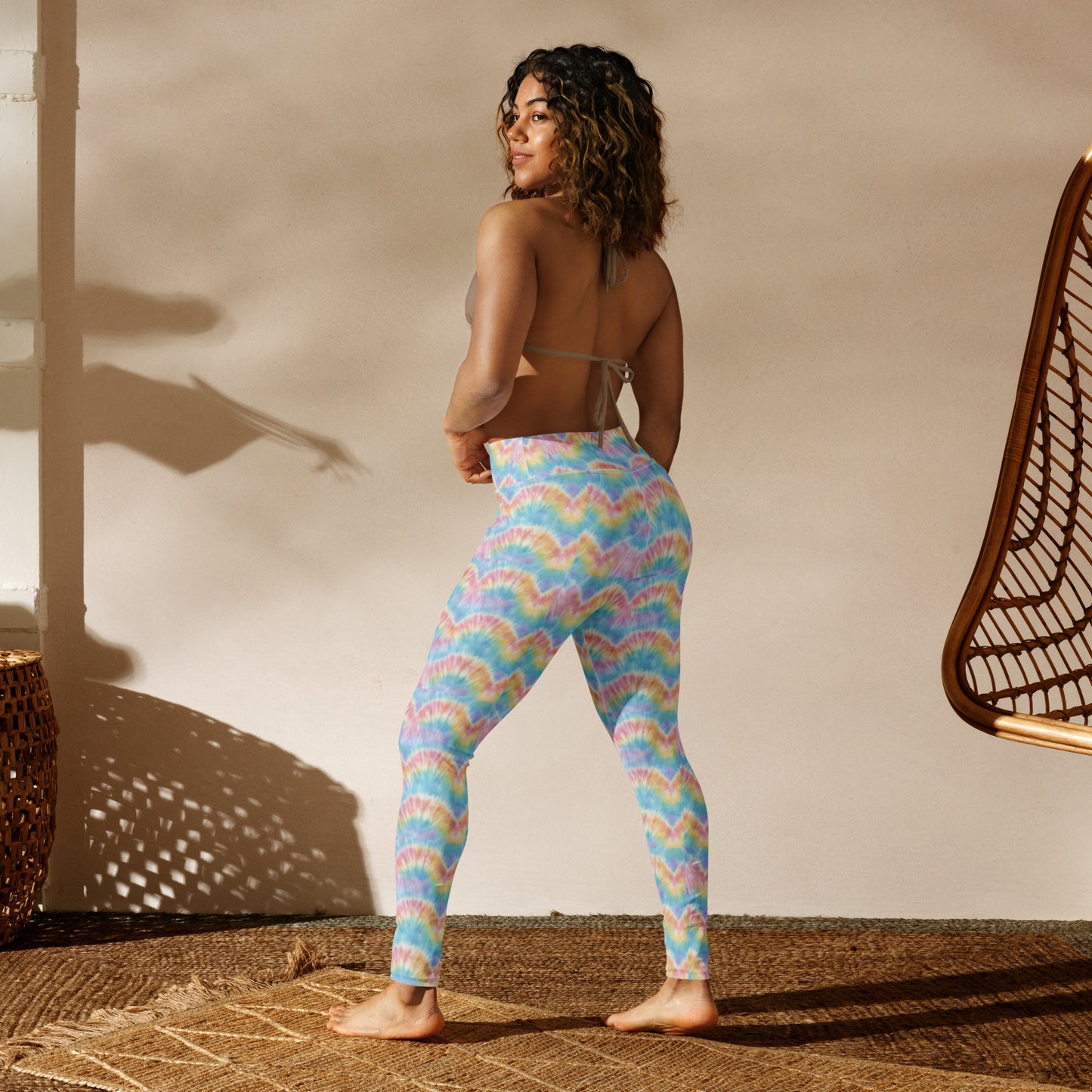 Pastel tie Dye Yoga Workout Leggings, by jaecrece.com