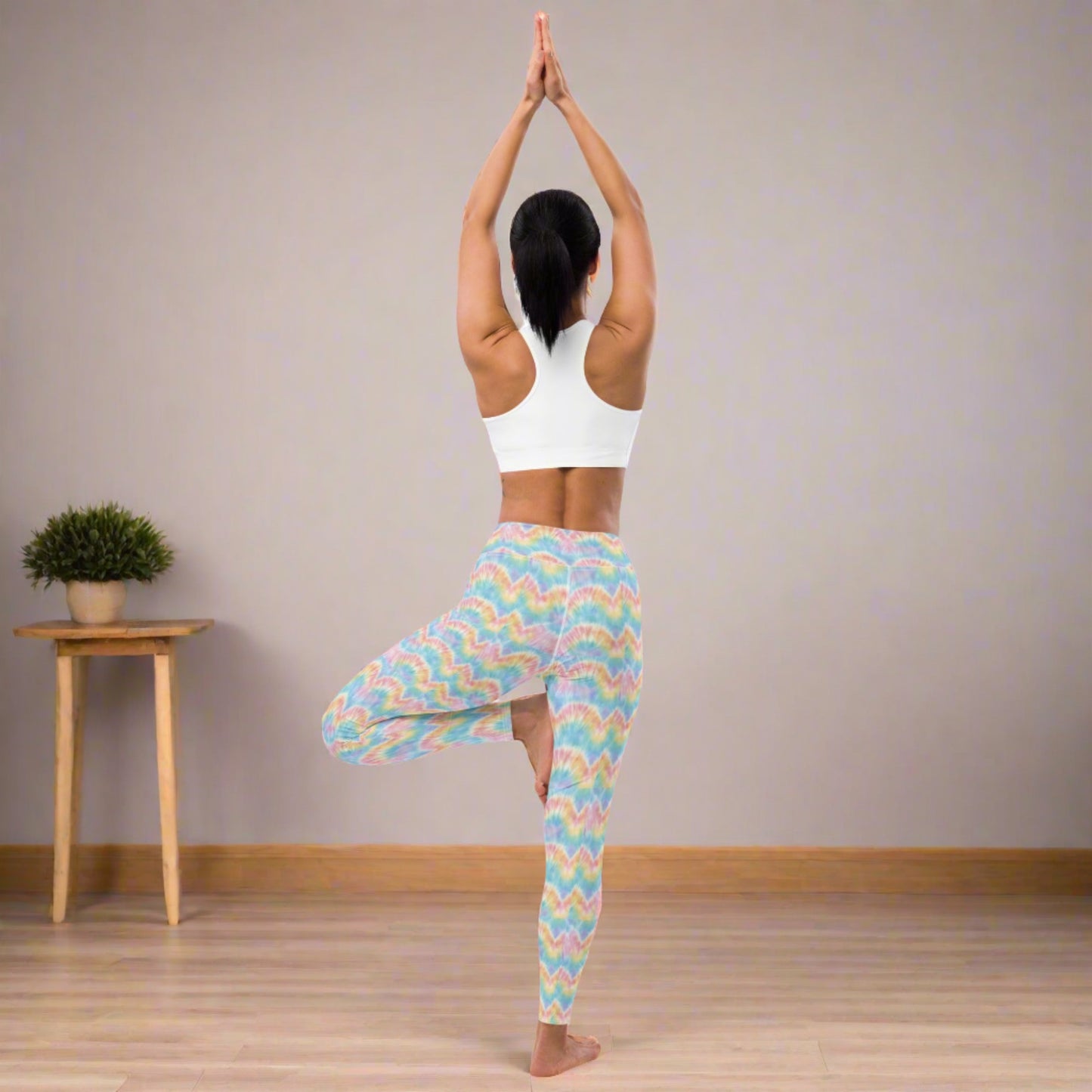 Pastel tie Dye Yoga Workout Leggings, by jaecrece.com