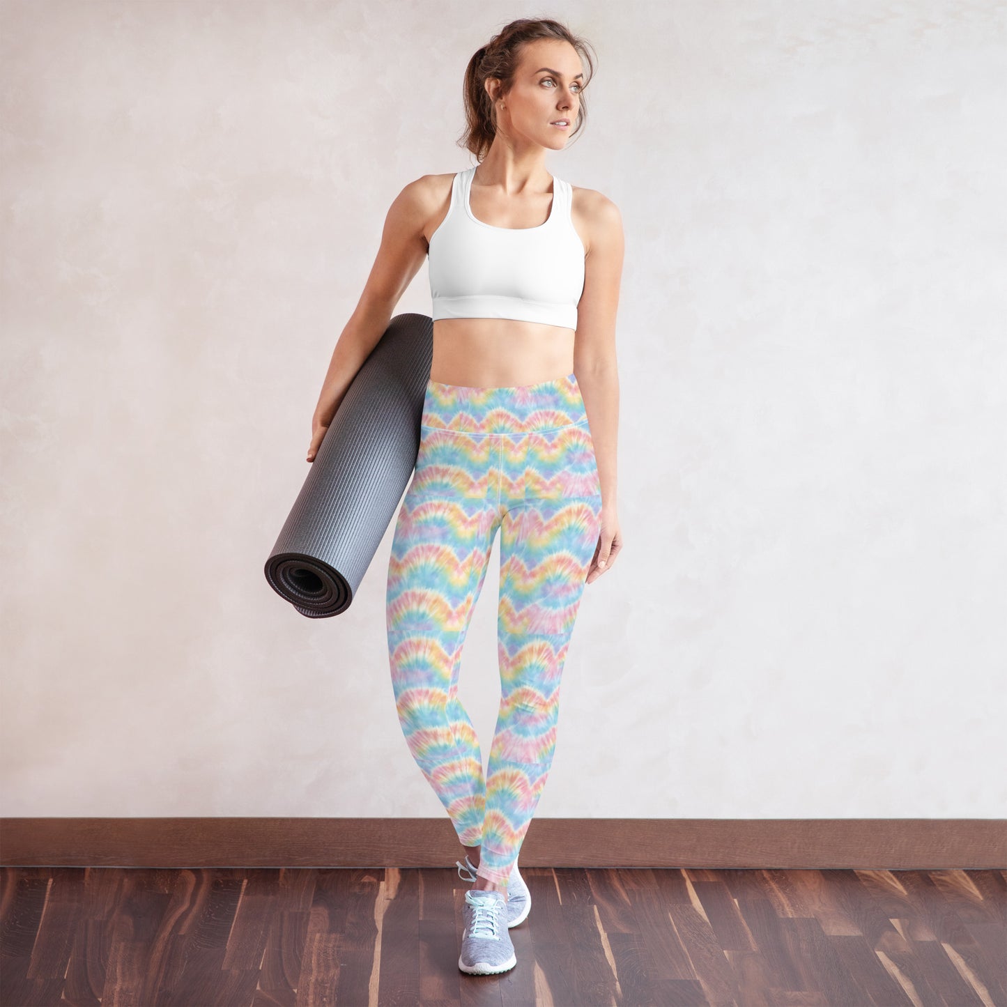 Pastel tie Dye Yoga Workout Leggings, by jaecrece.com
