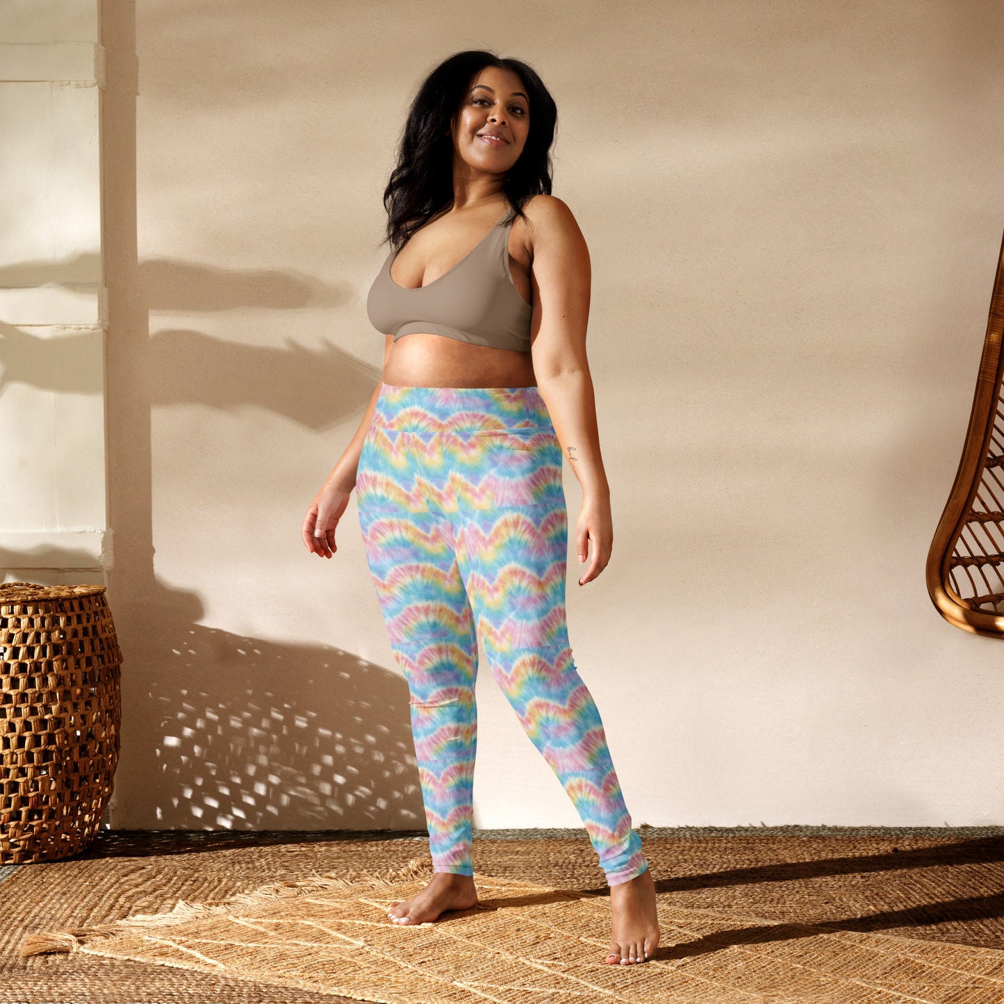 Pastel tie Dye Yoga Workout Leggings, by jaecrece.com