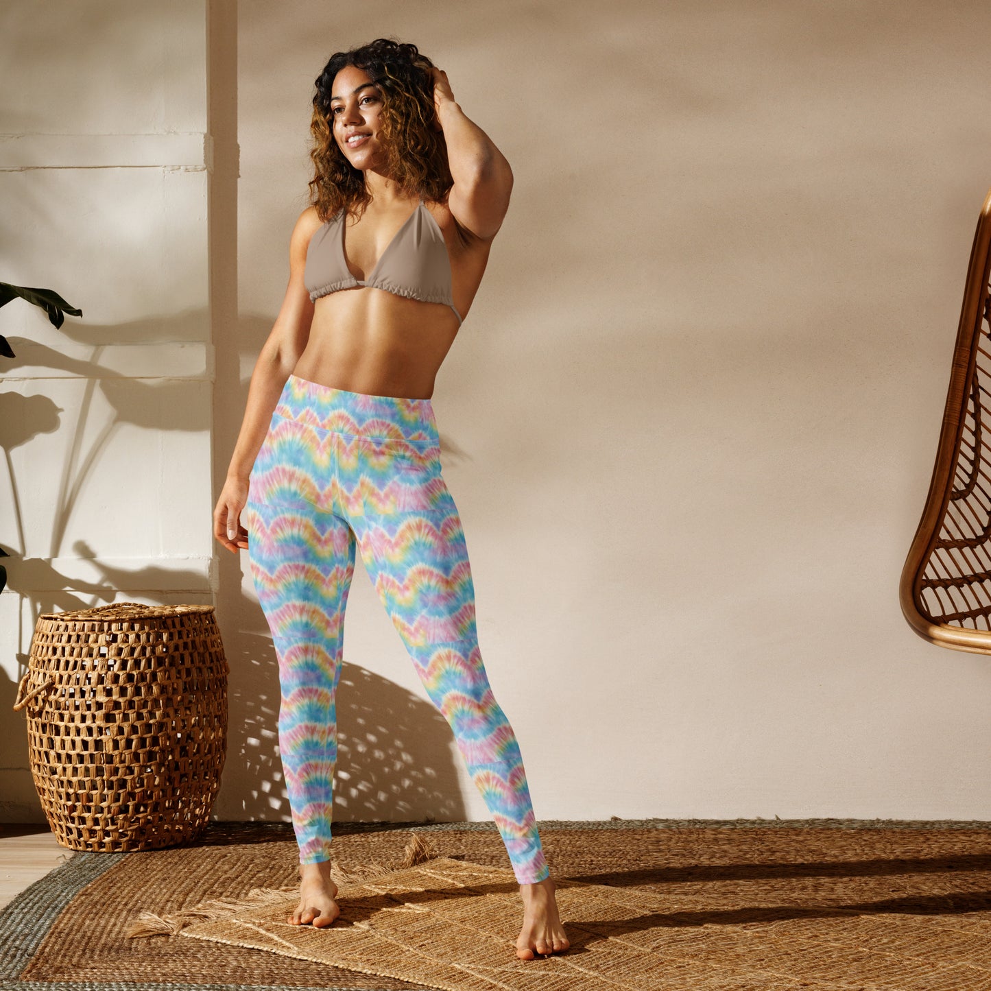 Pastel tie Dye Yoga Workout Leggings, by jaecrece.com