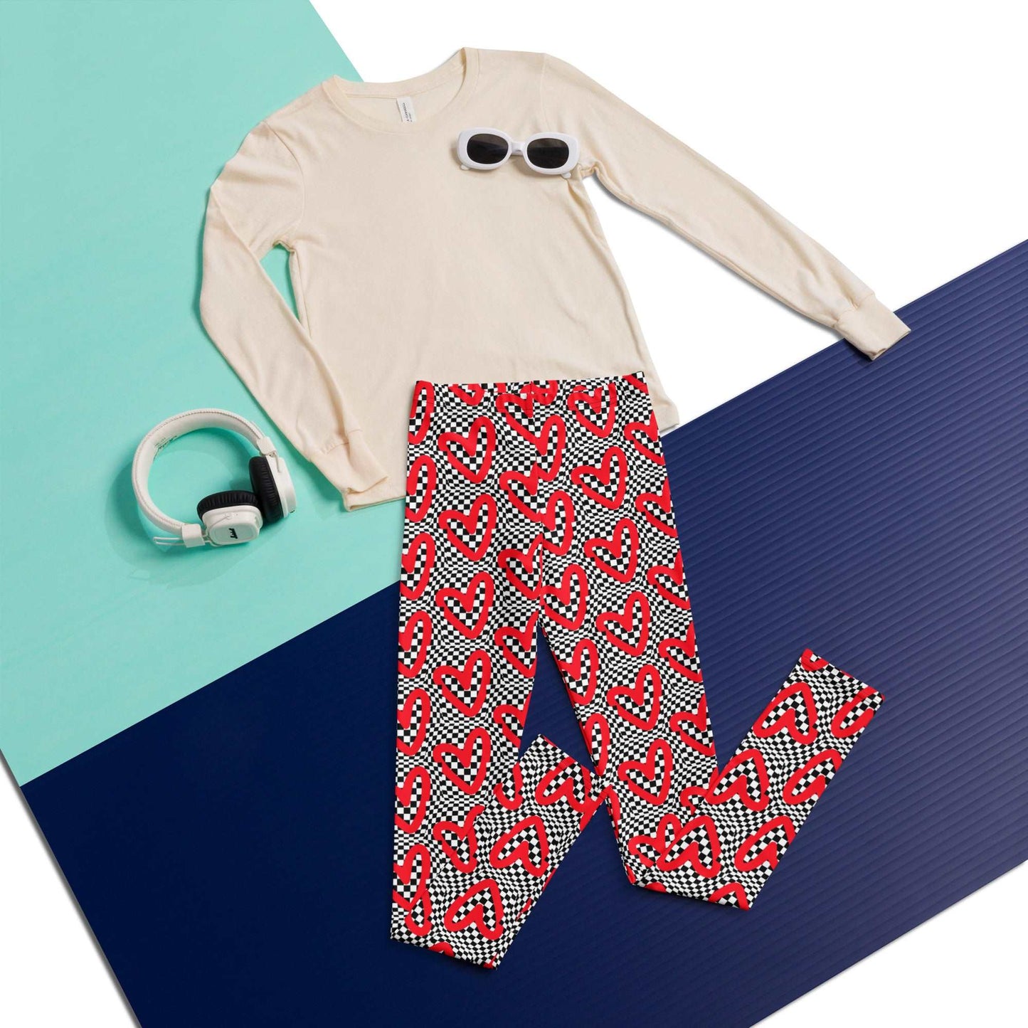 Checkerboard Love Youth Leggings Size 8-20 - jaecrece