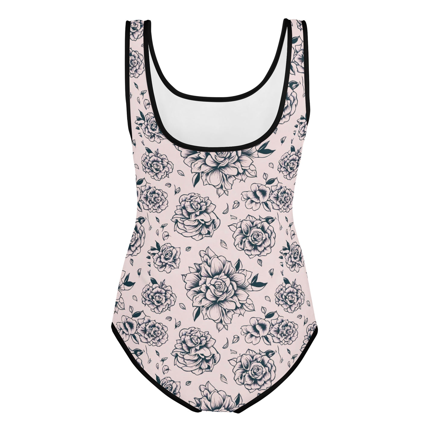 Pink Tattoo Roses Youth Swimsuit (Size 8-20)