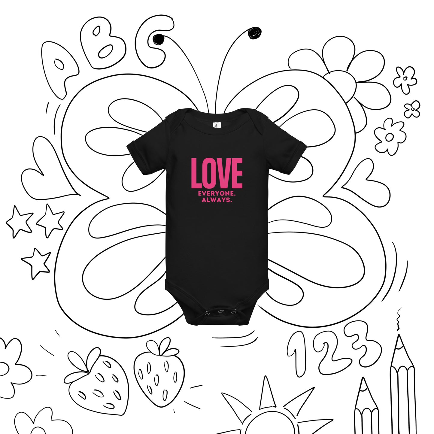 LOVE Everyone. Always.  Valentine Baby Onesie - jaecrece