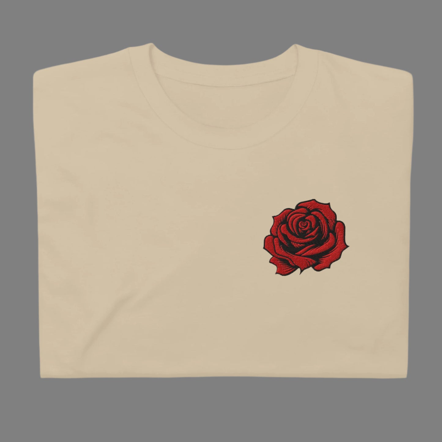 Image: A classic red rose blooms in embroidered detail on this stylish pullover, inspired by vintage tattoo designs. The soft fabric ensures all-day comfort, making it perfect for layering in any season. Whether worn as a tribute to Pasadena’s iconic city rose parade or as an expression of floral love, this sweatshirt is a timeless staple. A perfect blend of romantic and edgy fashion, by jaecrece.