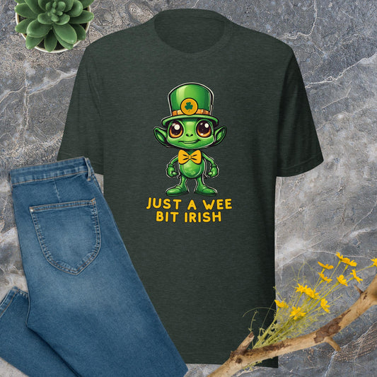 Just a Wee Bit Irish Alien St Patricks Day Tee - jaecrece