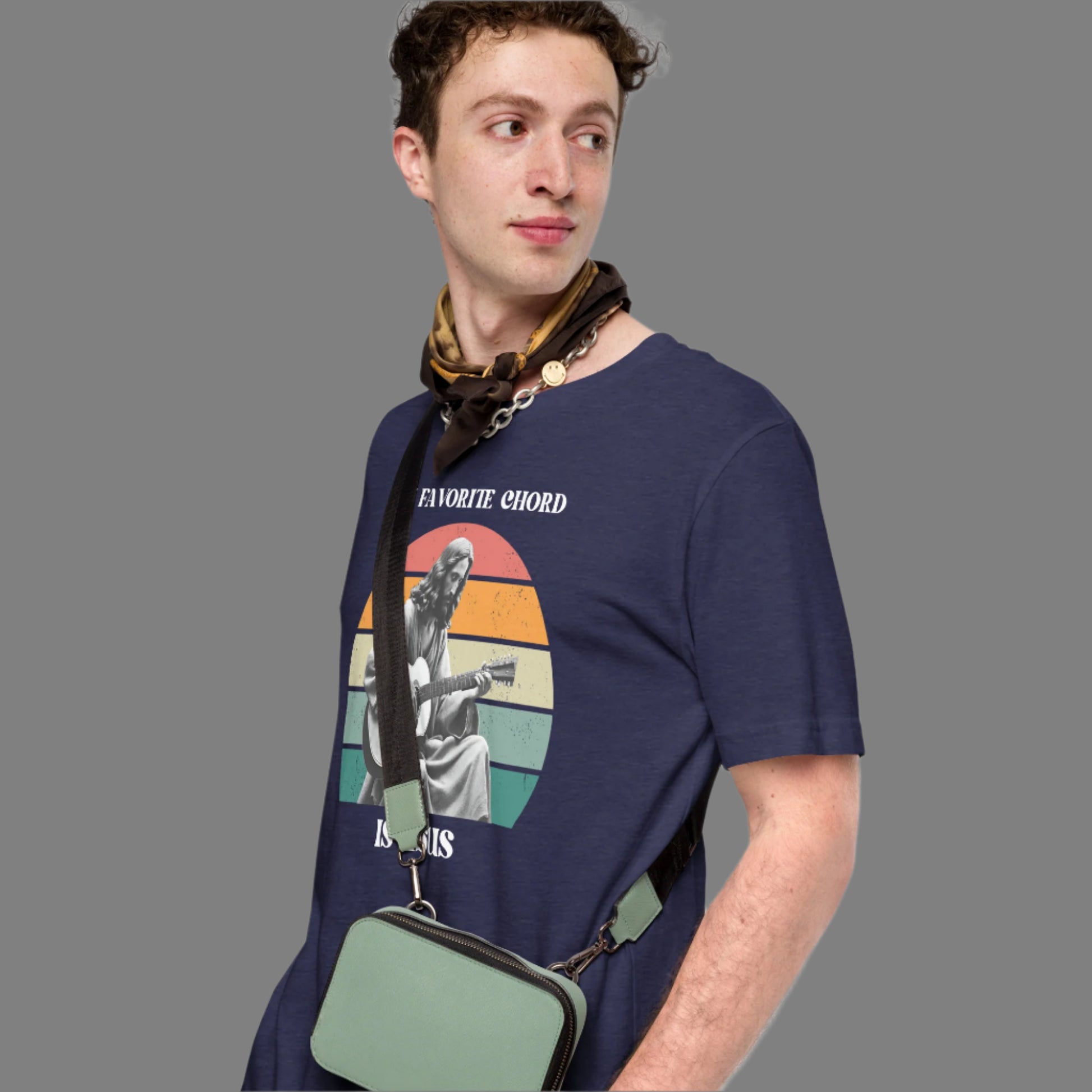 Celebrate Christian music culture with this “My Favorite Chord Is GSUS” t-shirt, perfect for gospel musicians, worship teams, and faith-based music lovers. Featuring a clever Jesus pun, this shirt is made for guitar players, vocalists, and choir directors who want to combine faith and fun. Soft cotton construction and unisex sizing make it a go-to tee for music rehearsals, concerts, and church events.