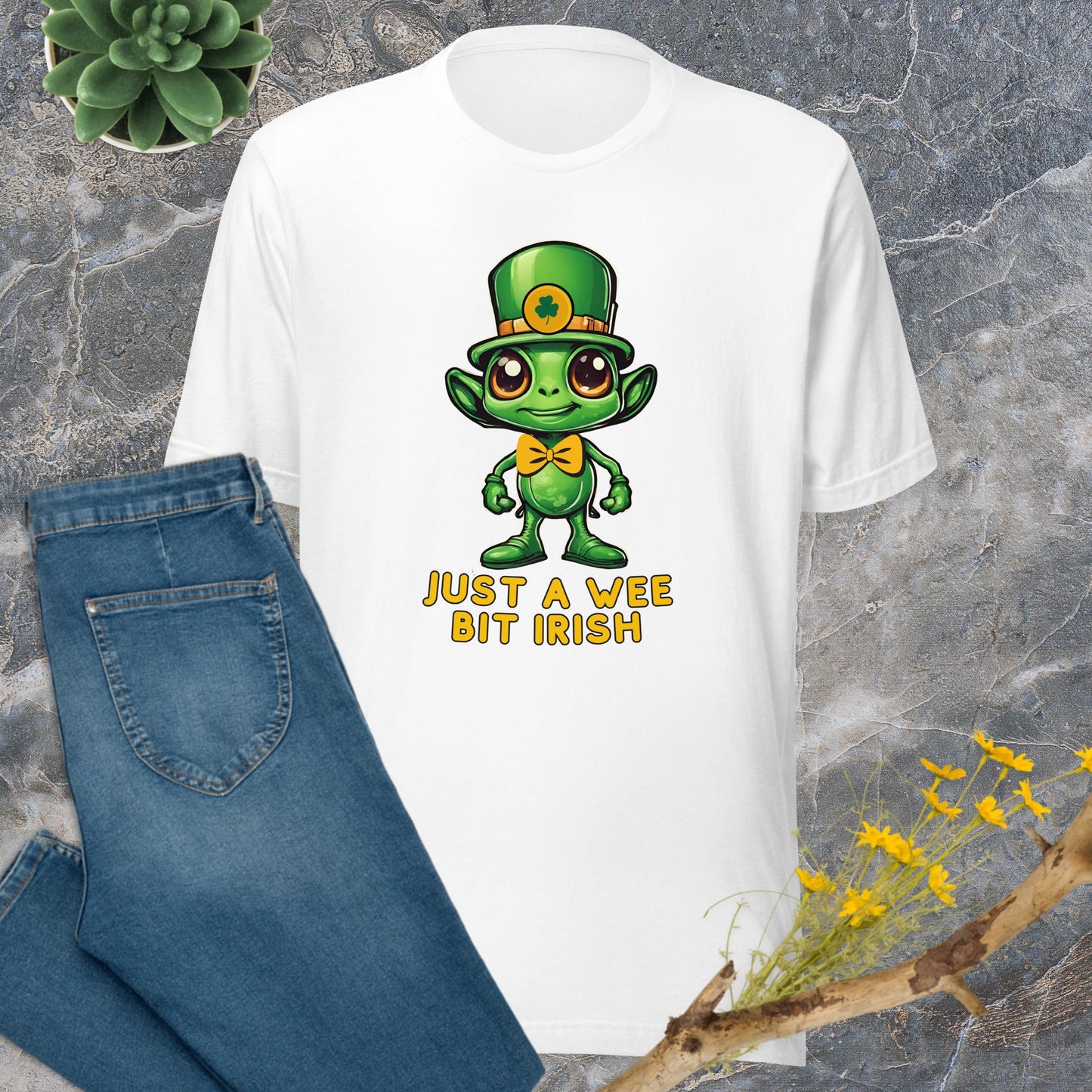 Just a Wee Bit Irish Alien St Patricks Day Tee - jaecrece