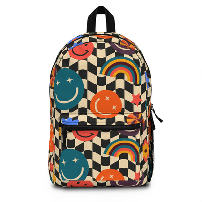 Happy Retro Checkerboard Backpack
