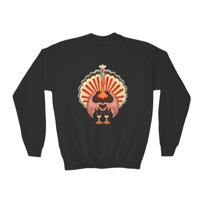 Youth Thanksgiving Turkey Sweatshirt | Cute Turkey Love Kids Crewneck