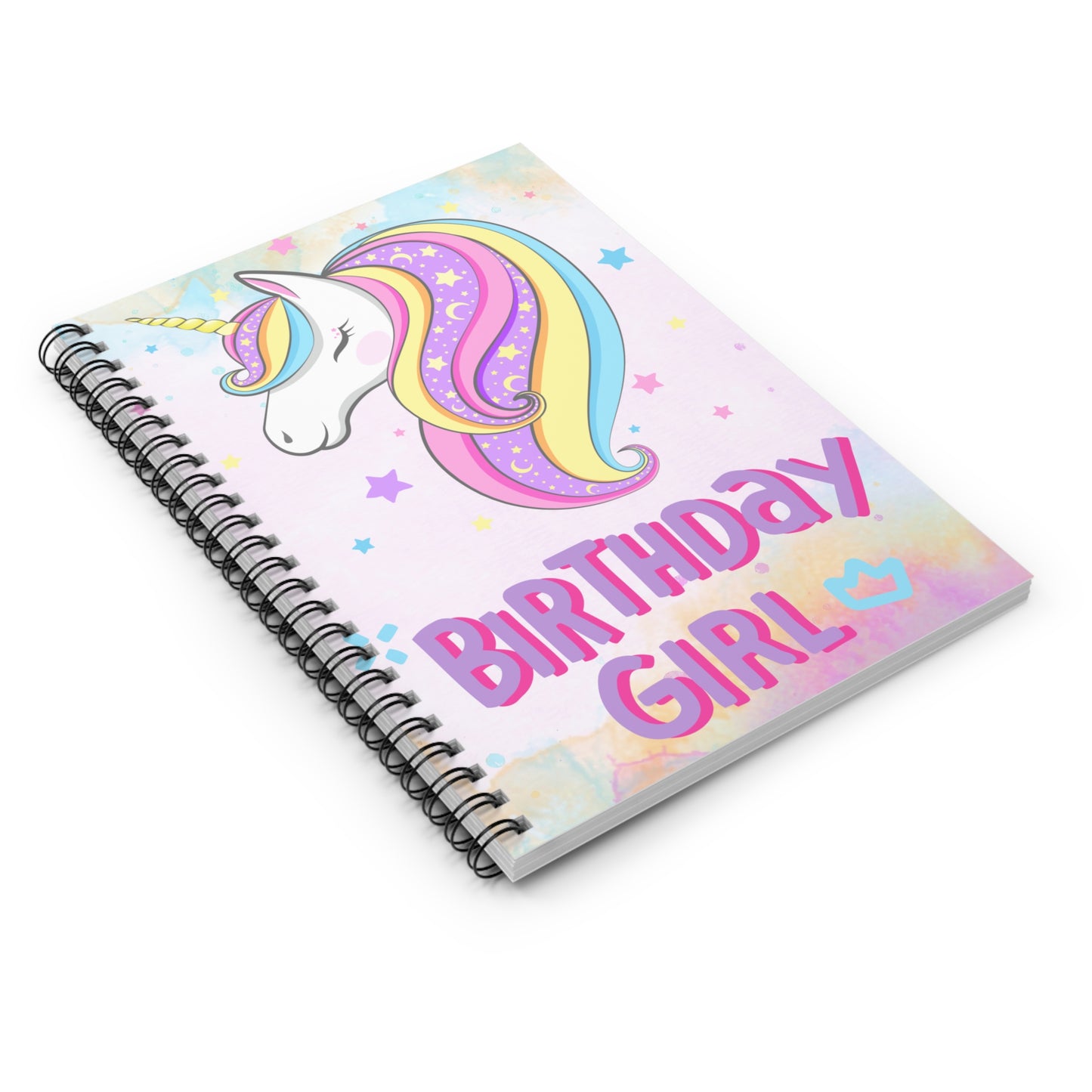 Unicorn Birthday Girl Spiral Notebook - Ruled Line - jaecrece