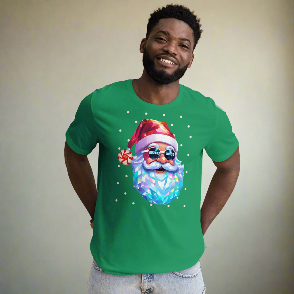 Santa Prism Merry Xmas Adult Tshirt