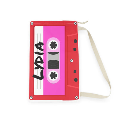 Red Cassette Tape Laundry Bag | Personalized Name Laundromat Sack