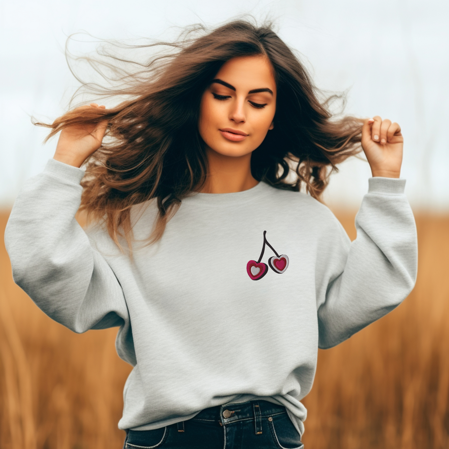 Cherry Embroidered Sweatshirt