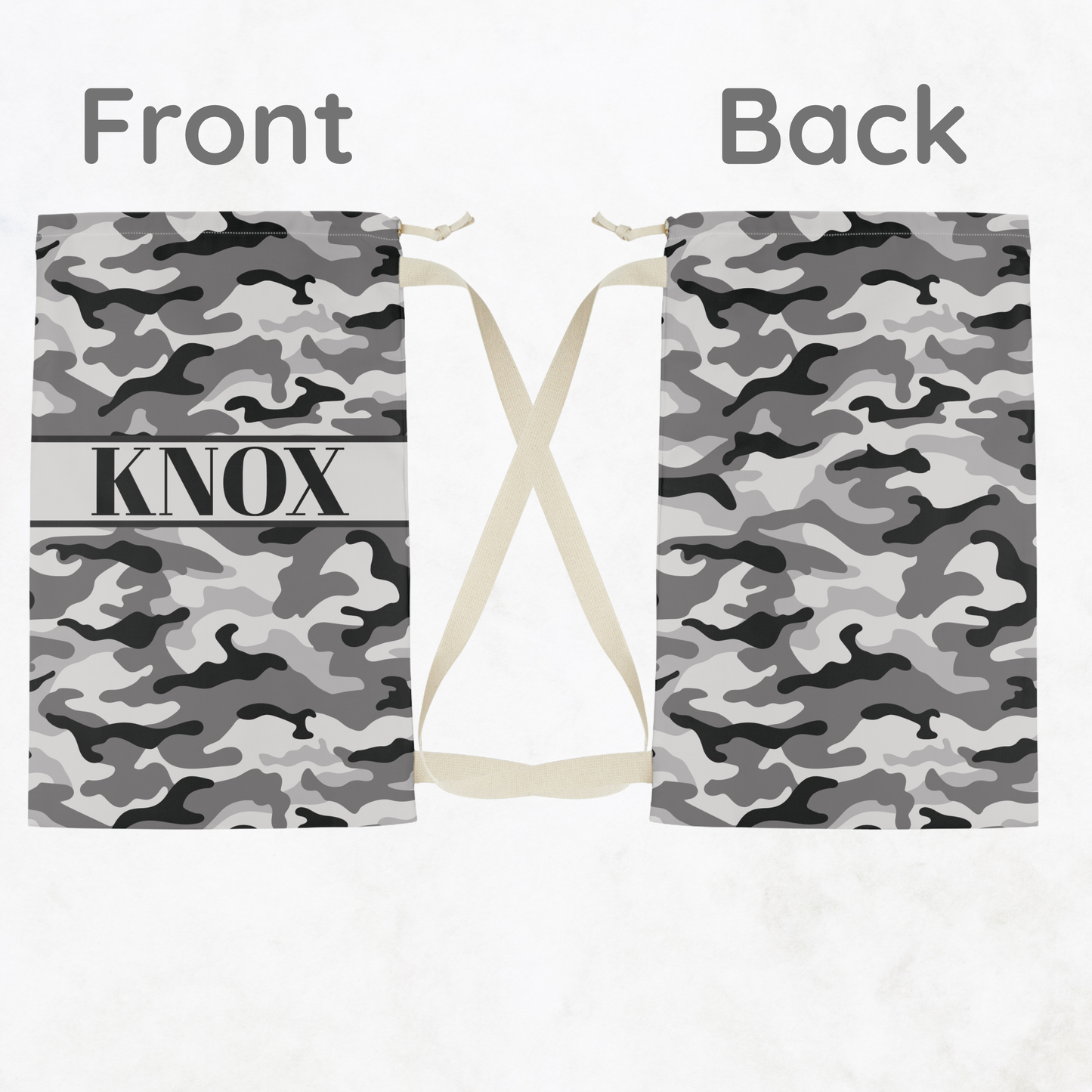 Personalized Camouflage Laundry Bag with Name | Custom Drawstring Laundry Bag for Camp, Dorm & Travel