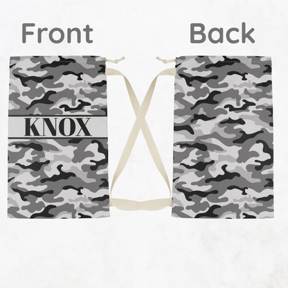 Personalized Camouflage Laundry Bag with Name | Custom Drawstring Laundry Bag for Camp, Dorm & Travel