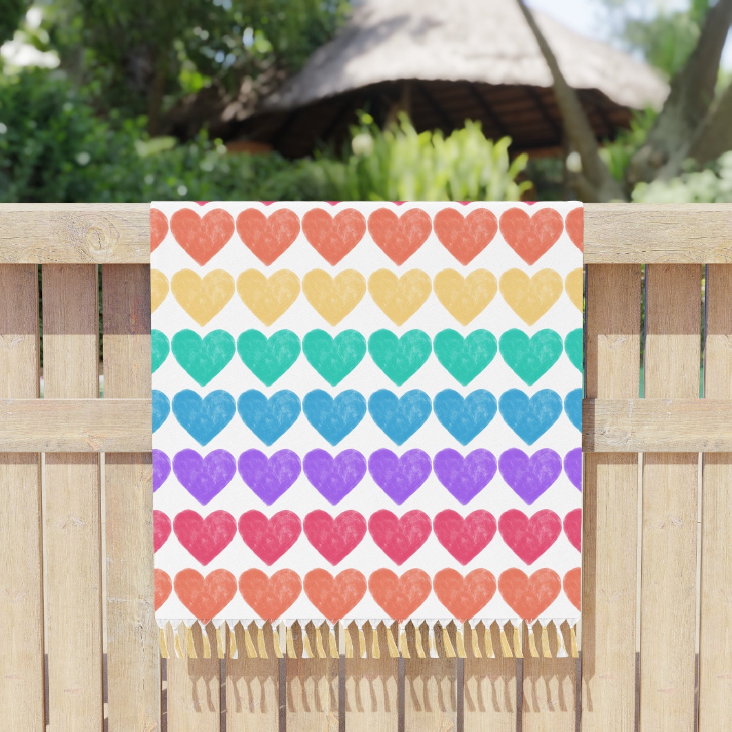 Rainbow Hearts Beach Cloth