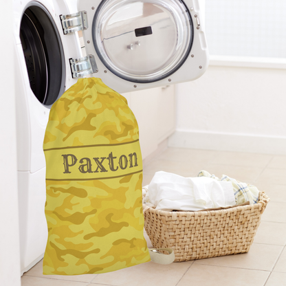 Personalized Camouflage Laundry Bag with Name | Custom Drawstring Laundry Bag for Camp, Dorm & Travel