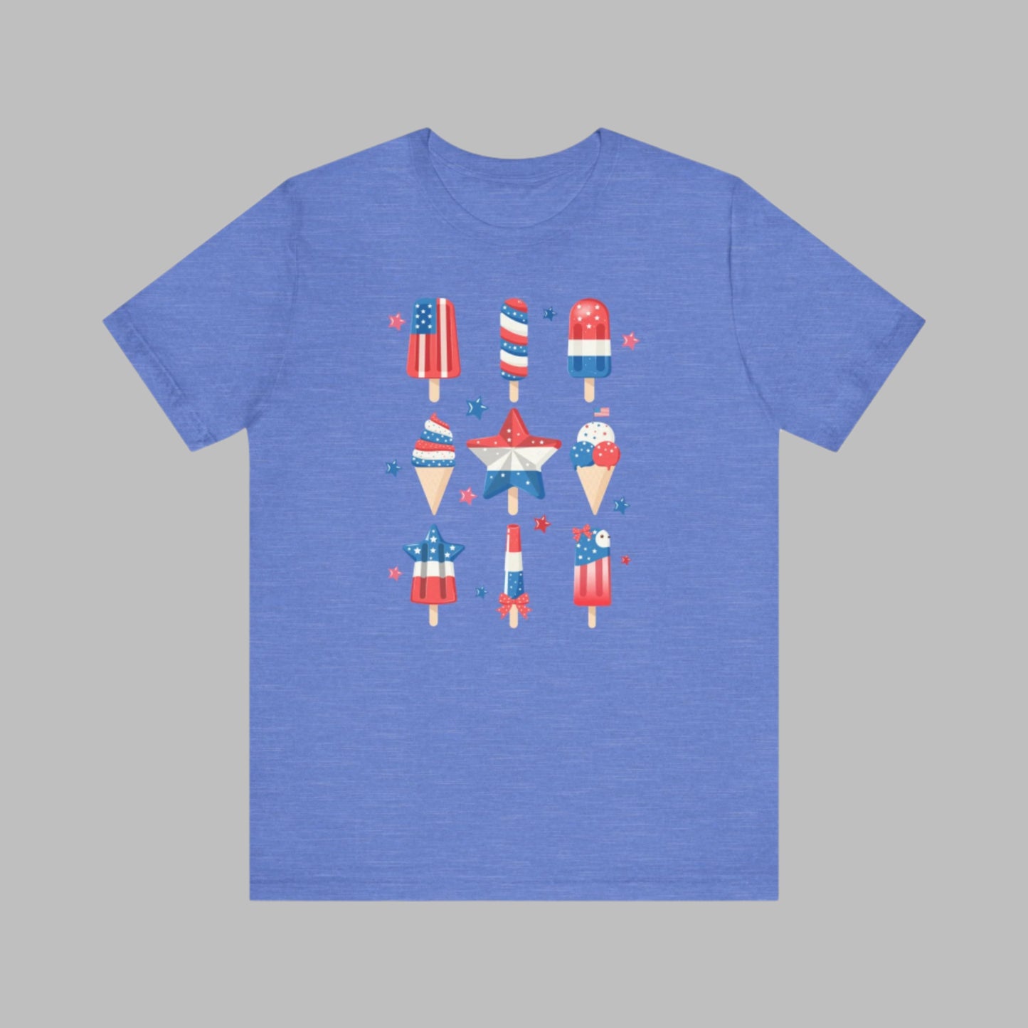 Image: From fireworks to festivals, this red white and blue popsicle shirt is your go to for every patriotic event. Created for adults and available in sizes XS to 5XL, this fun and festive tee celebrates the 4th of July with comfort and flair. Whether you’re honoring Memorial Day or joining a parade, this soft American pride shirt is a summertime staple, by jaecrece.