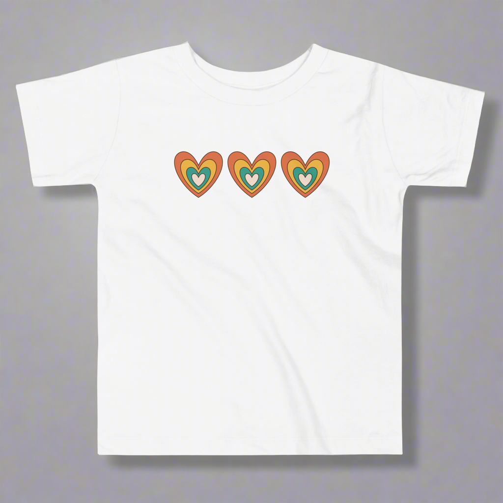 Retro Hearts Toddler Short Sleeve Tee