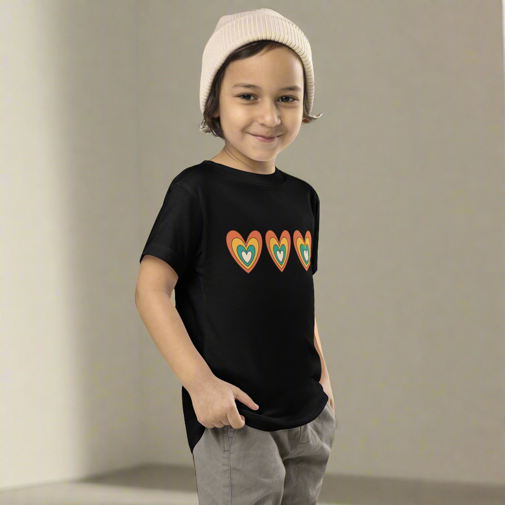 Retro Hearts Toddler Short Sleeve Tee