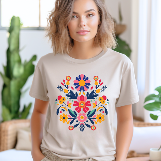 Celebrate vibrant culture with our Otomi Folk Art Adult Shirt, available in sizes XS–4XL. Featuring colorful traditional Mexican folk art designs, this Latino celebration shirt is perfect for festivals, Cinco de Mayo, family gatherings, and cultural events. A unisex fit and bold embroidery-inspired pattern make it a standout piece for anyone embracing their heritage. Folk art shirt, Otomi shirt, Latino pride.