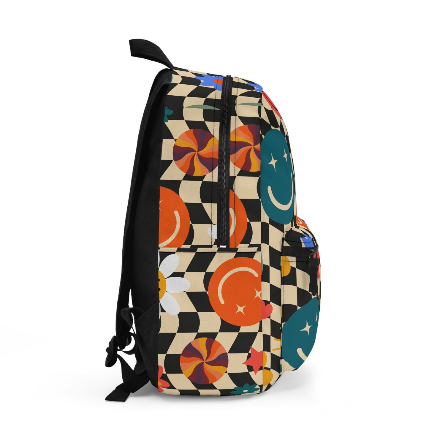 Happy Retro Checkerboard Backpack