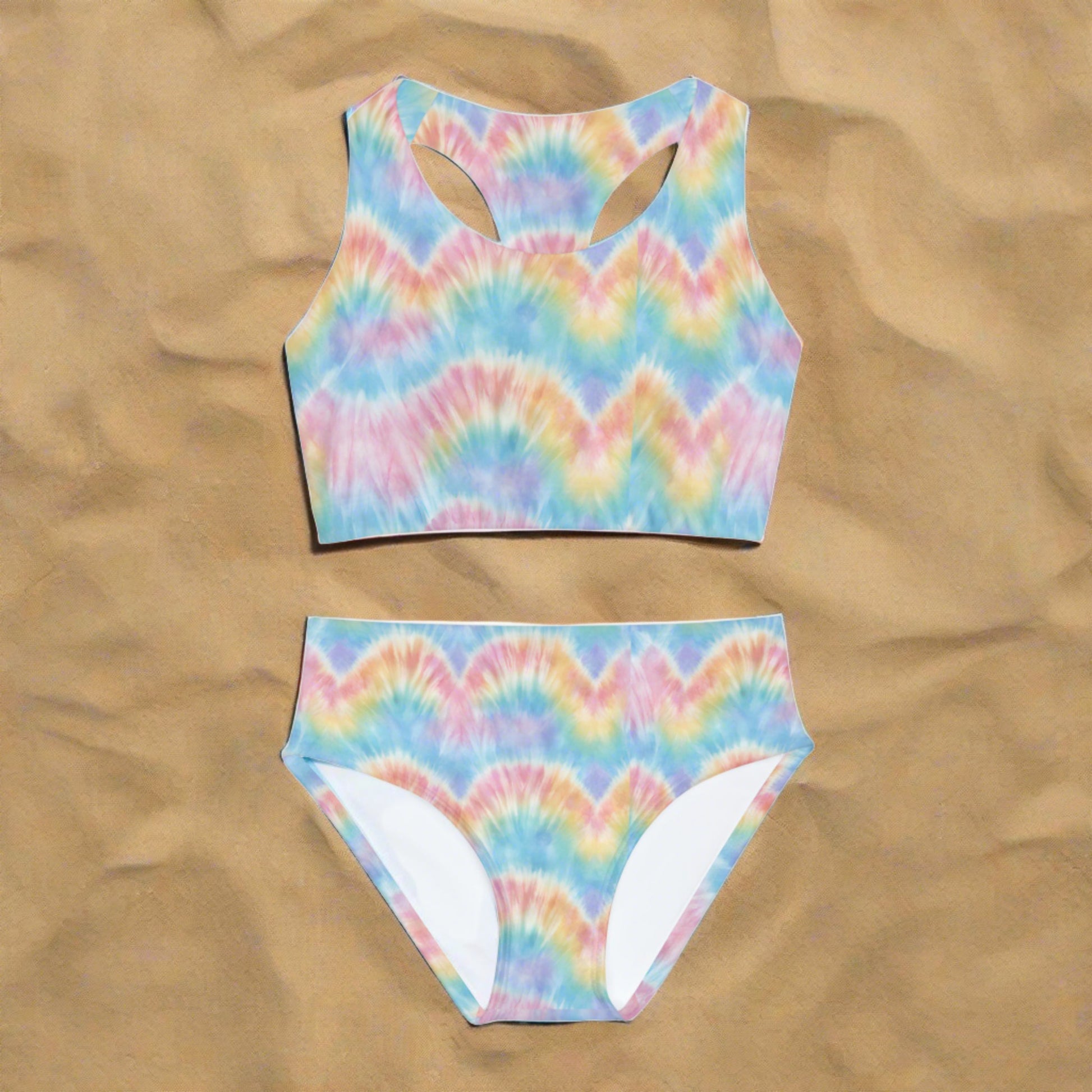 Tie Dye Girls Two Piece Swimsuit - jaecrece