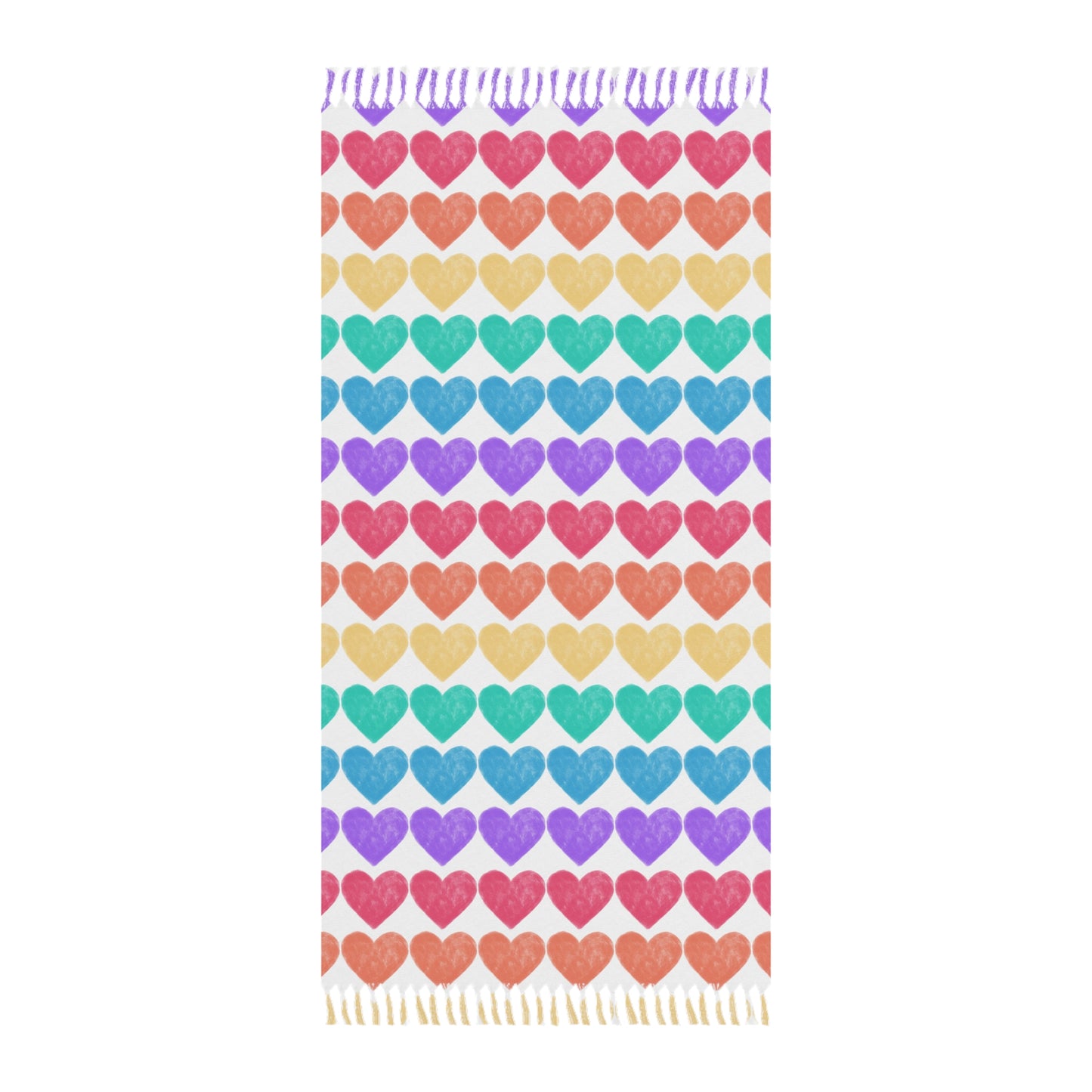 Rainbow Hearts Beach Cloth