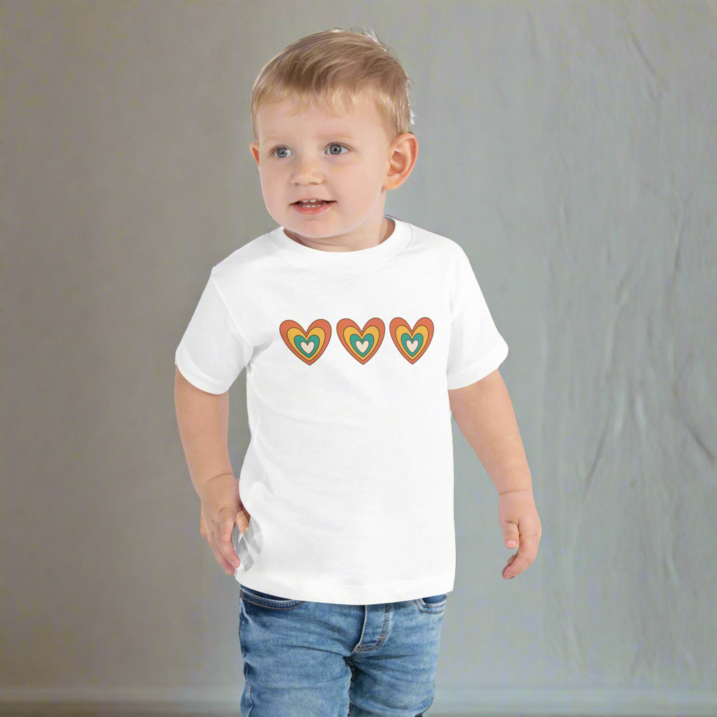 Retro Hearts Toddler Short Sleeve Tee